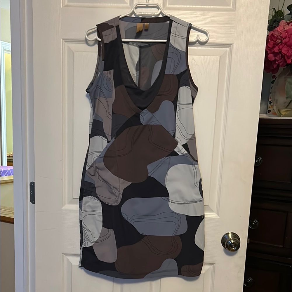 Abstract Pattern Sleeveless Dress